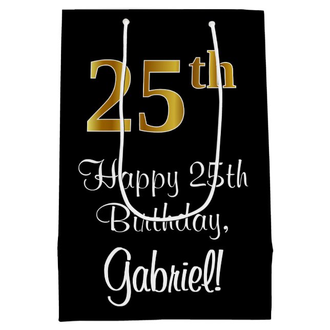 Luxuriös, Elegant, Faux Guld Titta 25:e födelsedag (Baksidan)