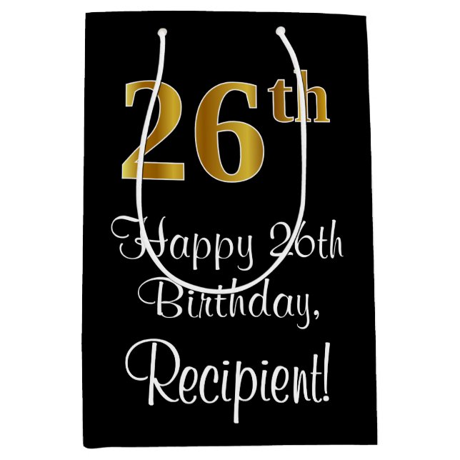 Luxuriös, Elegant, Faux Guld Titta 26:e födelsedag (Framsidan)