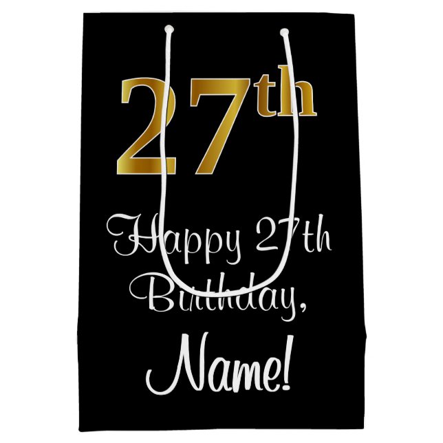 Luxuriös, Elegant, Faux Guld Titta 27:e födelsedag (Baksidan)