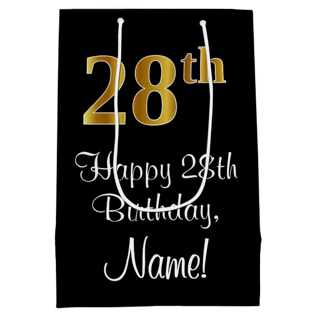 Luxuriös, Elegant, Faux Guld Titta 28:e födelsedag (Baksidan)