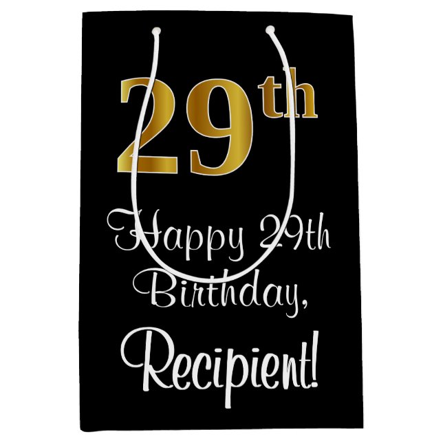 Luxuriös, Elegant, Faux Guld Titta 29:e födelsedag (Framsidan)