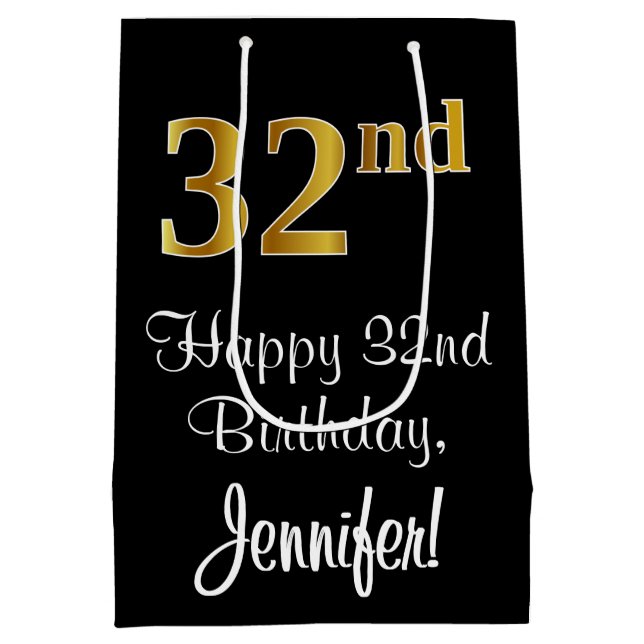 Luxuriös, Elegant, Faux Guld Titta 32:a födelsedag (Baksidan)