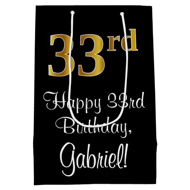 Luxuriös, Elegant, Faux Guld Titta 33:e födelsedag (Baksidan)