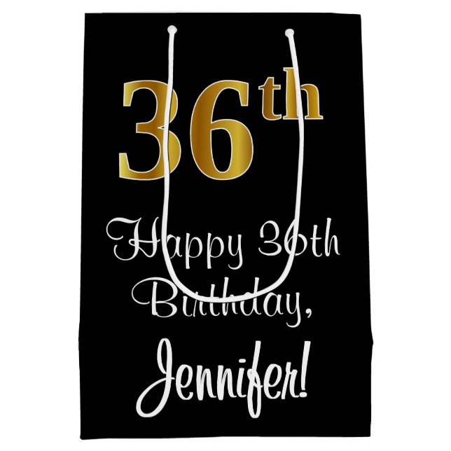 Luxuriös, Elegant, Faux Guld Titta 36:e födelsedag (Baksidan)