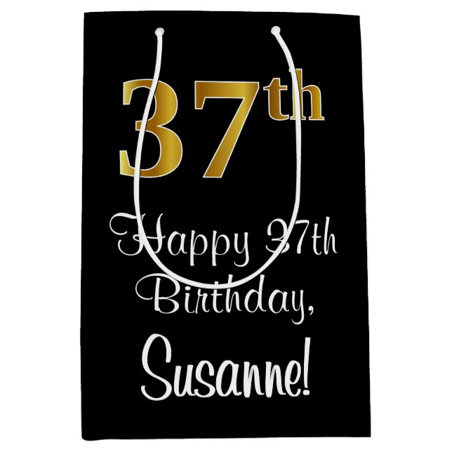 Luxuriös, Elegant, Faux Guld Titta 37:e födelsedag (Framsidan)