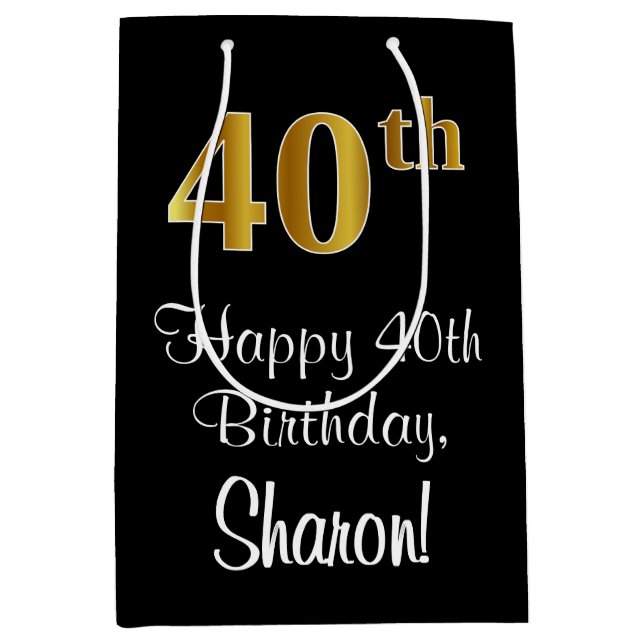 Luxuriös, Elegant, Faux Guld Titta 40:e födelsedag (Framsidan)