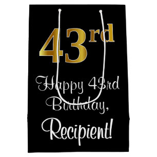 Luxuriös, Elegant, Faux Guld Titta 43:e födelsedag