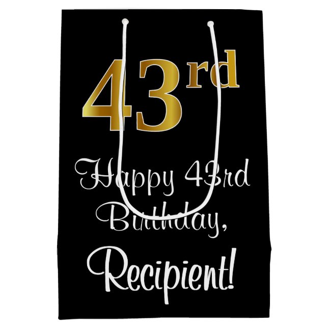 Luxuriös, Elegant, Faux Guld Titta 43:e födelsedag (Baksidan)