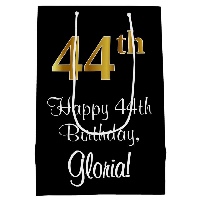 Luxuriös, Elegant, Faux Guld Titta 44:e födelsedag (Baksidan)