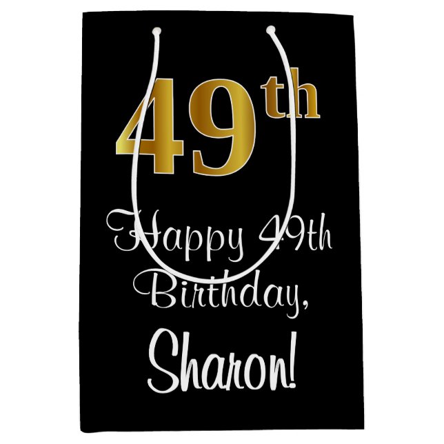 Luxuriös, Elegant, Faux Guld Titta 49:e födelsedag (Framsidan)