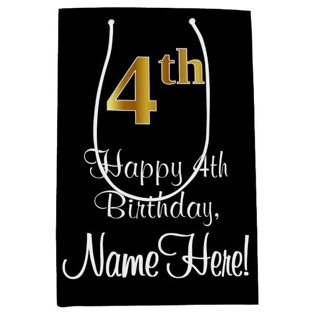 Luxuriös, Elegant, Faux Guld Titta 4e födelsedagen (Framsidan)