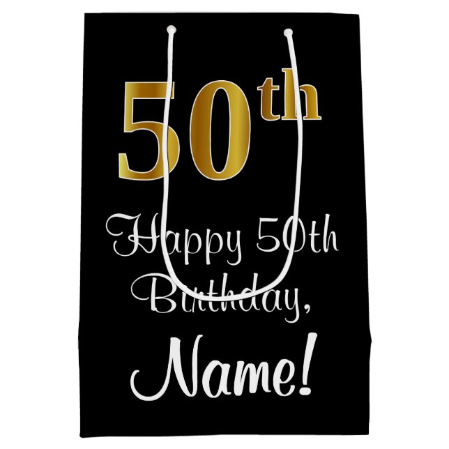 Luxuriös, Elegant, Faux Guld Titta 50:e födelsedag (Baksidan)