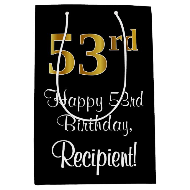 Luxuriös, Elegant, Faux Guld Titta 53:e födelsedag (Framsidan)