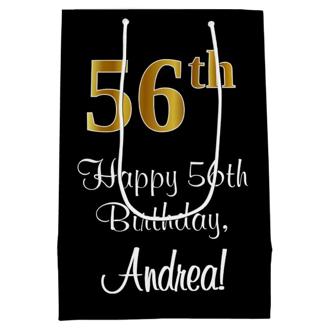 Luxuriös, Elegant, Faux Guld Titta 56:e födelsedag (Baksidan)