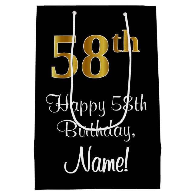 Luxuriös, Elegant, Faux Guld Titta 58:e födelsedag (Baksidan)