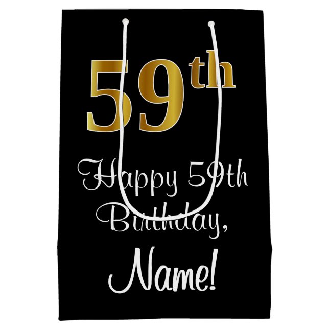 Luxuriös, Elegant, Faux Guld Titta 59:e födelsedag (Baksidan)