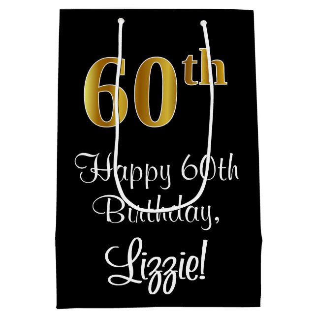 Luxuriös, Elegant, Faux Guld Titta 60:e födelsedag (Baksidan)