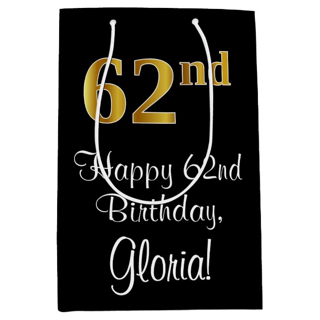 Luxuriös, Elegant, Faux Guld Titta 62:a födelsedag (Framsidan)