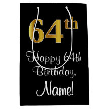 Luxuriös, Elegant, Faux Guld Titta 64:e födelsedag