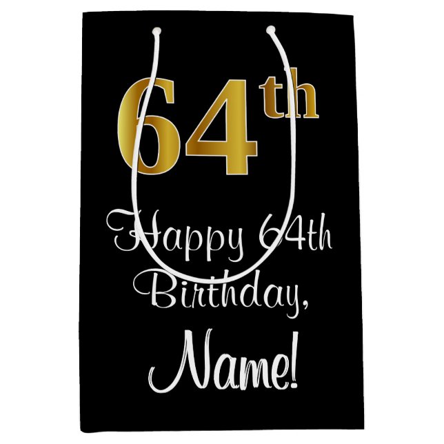 Luxuriös, Elegant, Faux Guld Titta 64:e födelsedag (Framsidan)