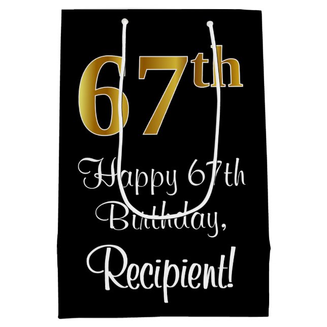 Luxuriös, Elegant, Faux Guld Titta 67:e födelsedag (Baksidan)