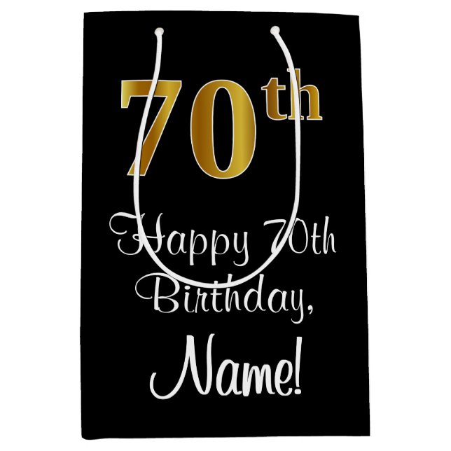 Luxuriös, Elegant, Faux Guld Titta 70:e födelsedag (Framsidan)