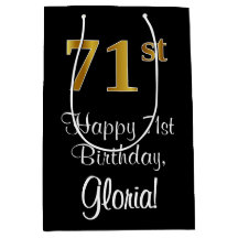 Luxuriös, Elegant, Faux Guld Titta 71:a födelsedag