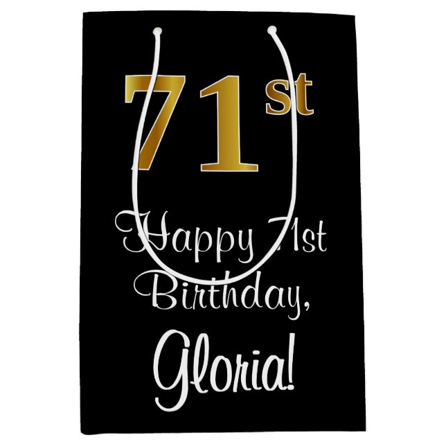 Luxuriös, Elegant, Faux Guld Titta 71:a födelsedag (Framsidan)