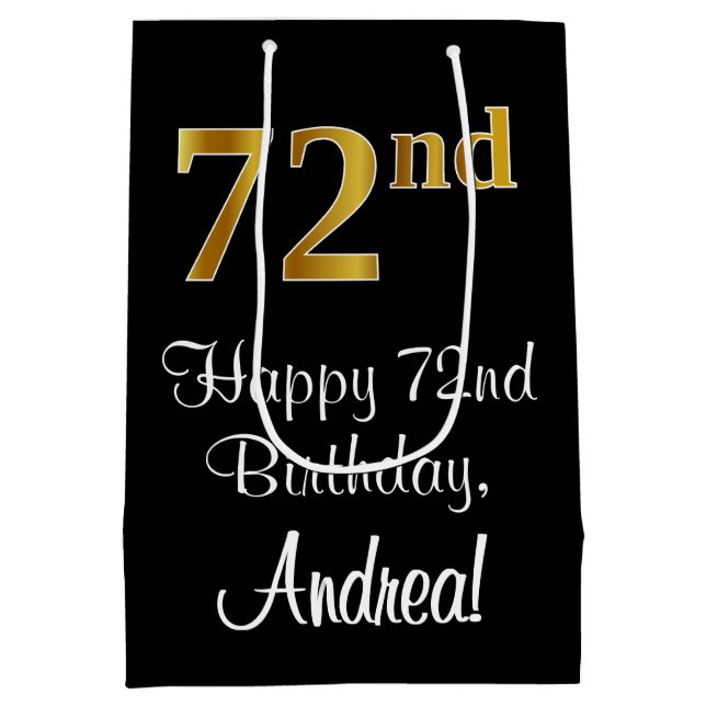 Luxuriös, Elegant, Faux Guld Titta 72:a födelsedag (Baksidan)