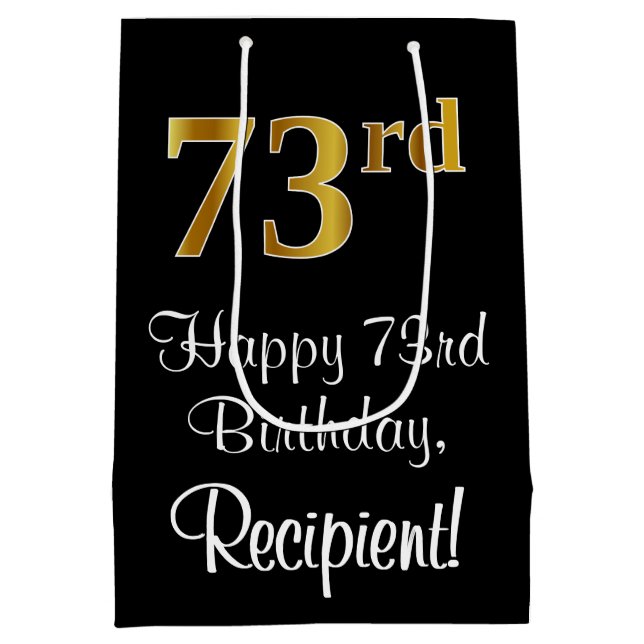 Luxuriös, Elegant, Faux Guld Titta 73:e födelsedag (Baksidan)