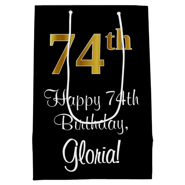 Luxuriös, Elegant, Faux Guld Titta 74:e födelsedag (Baksidan)