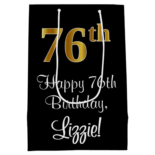 Luxuriös, Elegant, Faux Guld Titta 76:e födelsedag (Baksidan)