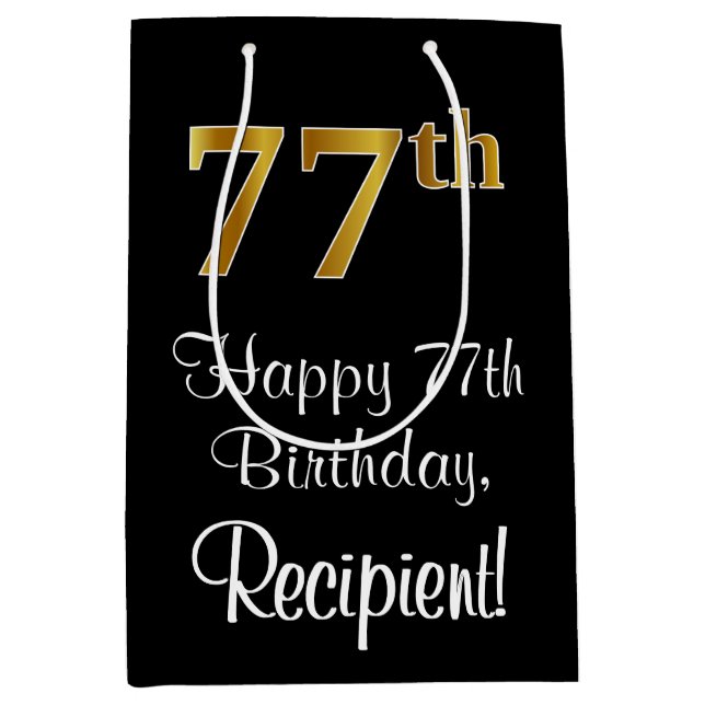 Luxuriös, Elegant, Faux Guld Titta 77:e födelsedag (Framsidan)