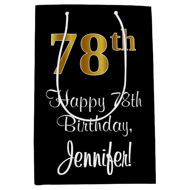 Luxuriös, Elegant, Faux Guld Titta 78:e födelsedag (Framsidan)