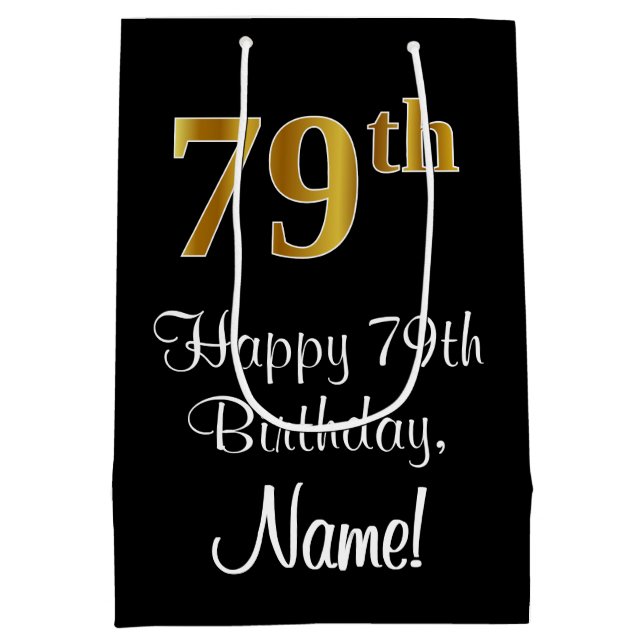 Luxuriös, Elegant, Faux Guld Titta 79:e födelsedag (Baksidan)