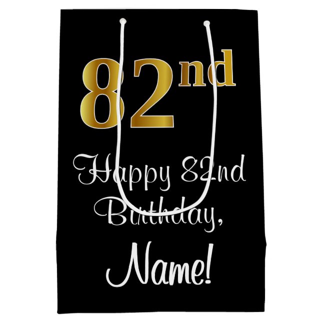 Luxuriös, Elegant, Faux Guld Titta 82:a födelsedag (Baksidan)