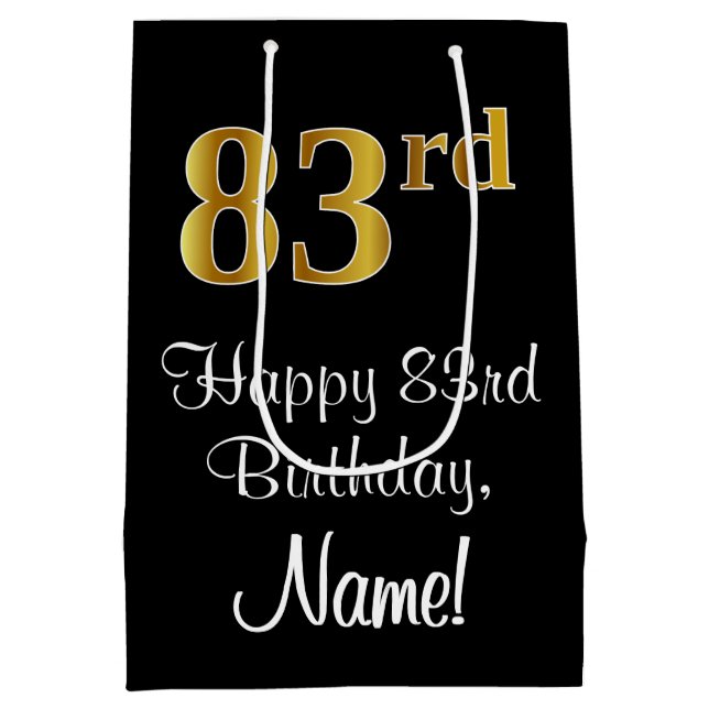 Luxuriös, Elegant, Faux Guld Titta 83:e födelsedag (Baksidan)