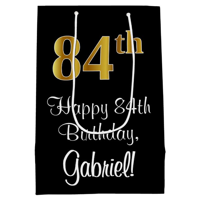 Luxuriös, Elegant, Faux Guld Titta 84:e födelsedag (Baksidan)