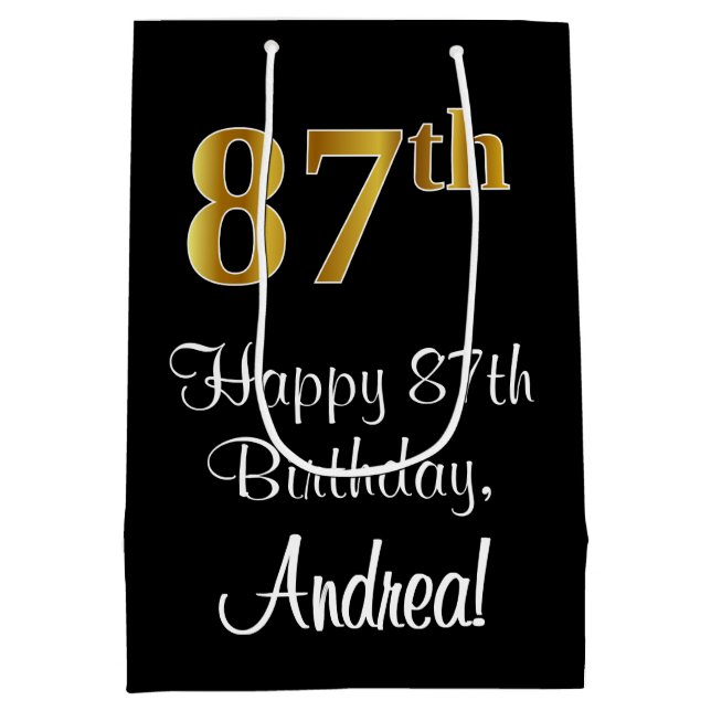 Luxuriös, Elegant, Faux Guld Titta 87:e födelsedag (Baksidan)