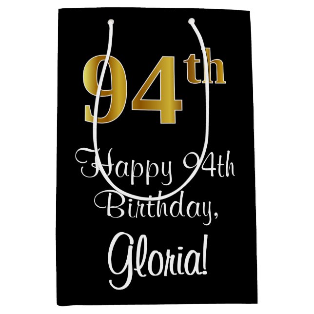 Luxuriös, Elegant, Faux Guld Titta 94:e födelsedag (Framsidan)