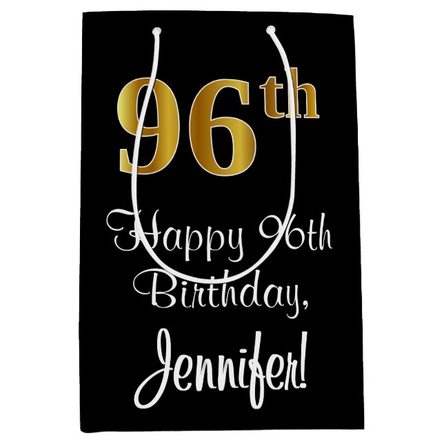 Luxuriös, Elegant, Faux Guld Titta 96:e födelsedag (Framsidan)