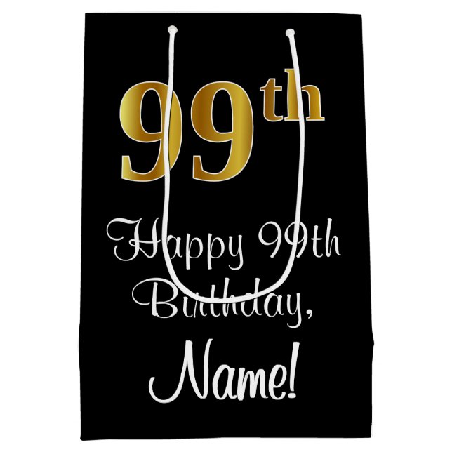 Luxuriös, Elegant, Faux Guld Titta 99:e födelsedag (Baksidan)