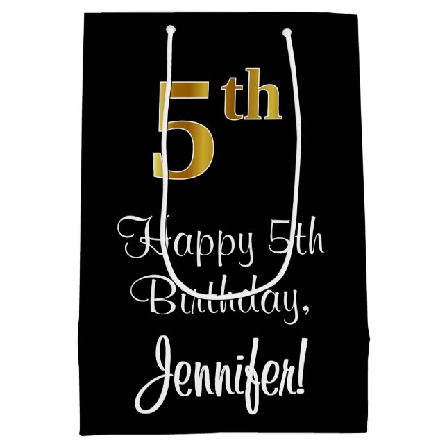 Luxuriös, Elegant, Faux Guld Titta på 5:e födelsed (Baksidan)