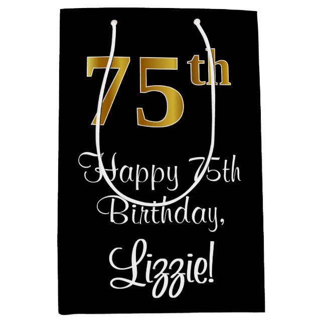 Luxuriös, Elegant, Faux Guld Titta på 75:e födelse (Framsidan)