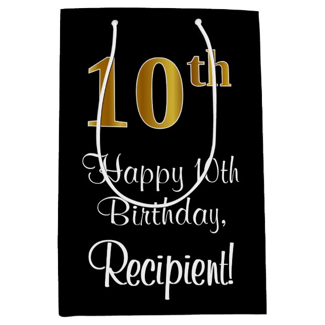 Luxuriös, Elegant, Faux Guld tittar 10:e födelseda (Framsidan)