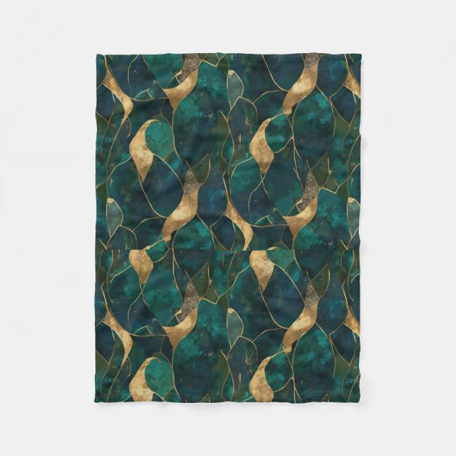 Luxuriös geometrisk Abstrakt Fleece Blanket (Framsidan)