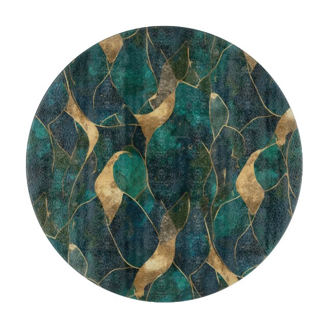 Luxuriös geometrisk Abstrakt Rund Pouf (Framsidan)