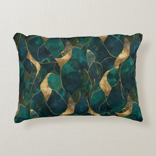 Luxuriös geometrisk Abstrakts dekorfärg Prydnadskudde (Framsidan)