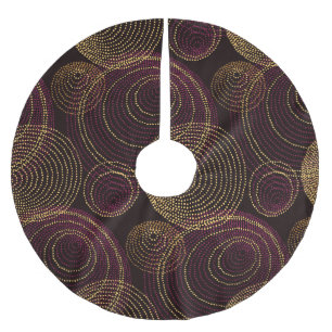 Luxuriös geometrisk utskrift av Guld Julgransmatta Borstad Polyester
