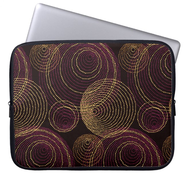 Luxuriös geometrisk utskrift av Guld Laptop Fodral (Framsidan)
